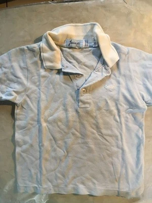 POLO FILLE OU GARCON JACADI BLEU CIEL COL BLANC TAILLE 6 ANS - Photo 1/2