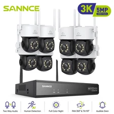 SANNCE 8CH NVR 5MP PT WIFI Security Camera System Color Two Way Audio Auto Track