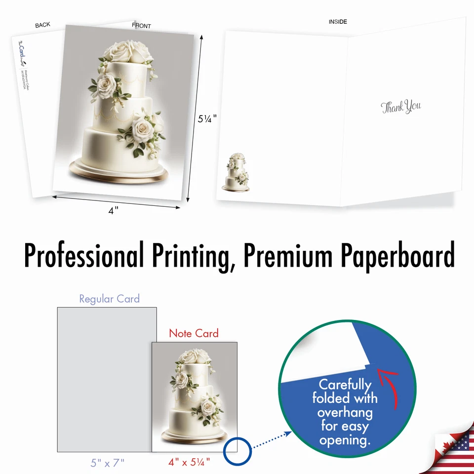 20 tarjetas de agradecimiento de boda Asst'd con sobres (2 de cada uno) pasteles de matrimonio Foto 2 de 4