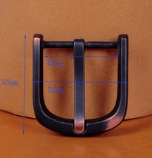 Solid Black Alloy Pin Single Prong Clip Rectangular Belt Buckle For 1-1/2" Strap