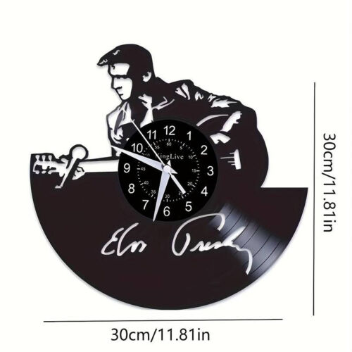 Elvis Vinyl Wall Clock Record Clock Decor Watch Presley King Of Rock N Roll 30CM - Picture 1 of 2