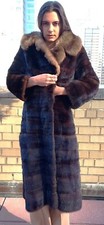 Mink Coat Full Length Two Tone Size 0-4