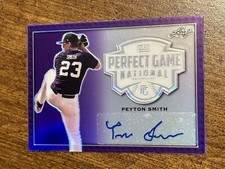 PEYTON SMITH 2020 Leaf Perfect Game PURPLE AUTOGRAPH #8/8 DBU, TEXAS A&M