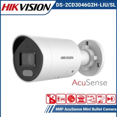 Hikvision DS-2CD3046G2H-LIU/SL 4MP AcuSense Hybrid Light IR IP Sicherheitskamera