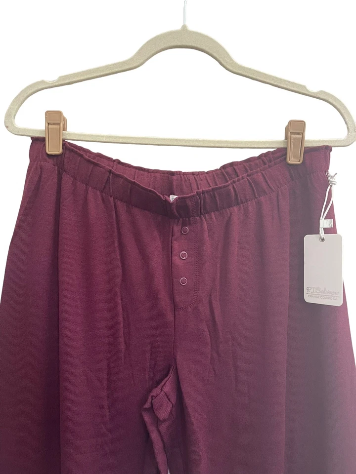 Calça lounge nova com etiquetas Pj Salvage média vinho do Porto marrom encaixe falso #PQ27/38/46/54 - Imagem 2 de 4