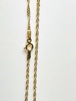 14K Solid Yellow Gold Singapore Chain 18 inches SN-020Y New 20 | eBay