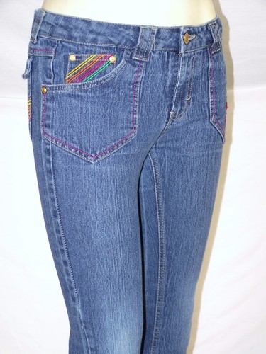 Beverly Hills Polo Blue Blue Classic Five Pocket Denim Jeans Girls Youth Size 14 - Picture 4 of 8