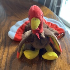 Vintage 1996 TY Beanie Baby GOBBLES the Turkey 5.5 in