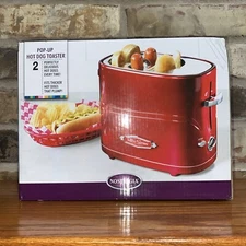 Toaster for 2 Slot Hot Dog and Buns Retro Red Hot Dog Toaster Nostalgia