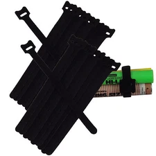 NEW 20PCS 20CM Cable Cord Ties Straps Wrap Hook And Loop Black Portable Fastener