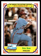 1984 Topps Drake's Big Hitters Pete Rose #27 Philadelphia Phillies