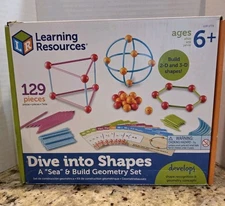  Learning Resources Dive into Shapes A Sea & Build Geometry Set Age 6+ Education
