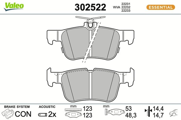 Valeo Bremsbelagsatz, Scheibenbremse 302522 FüR Ford Ford Usa-image
