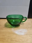 Vintage 1950's Anchor Hocking Emerald Green Square Tea Cup