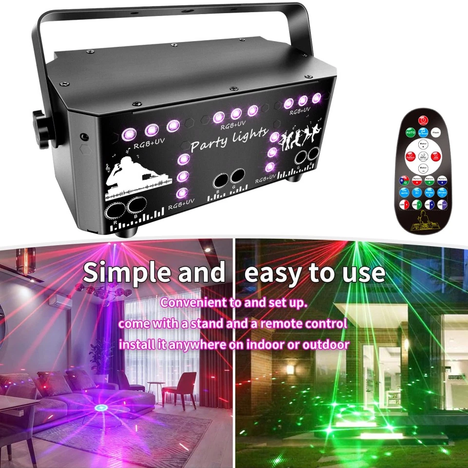 RGB Laser Projektor DMX Bühnenlicht Strobe Beam Disco Lichteffekt Fernbedienung - Bild 4 von 4