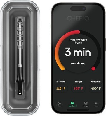 CHEF iQ Sense Smart kabelloses Fleischthermometer ultradünne Sonde unbegrenzte Reichweite