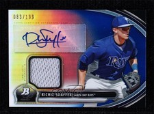 2013 Bowman Platinum Relic Blue Refractor 83/199 Richie Shaffer #AR-RS Auto n3t