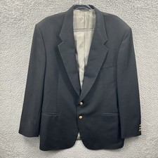 Vintage Givenchy Monsieur Blazer Mens 42R Black Single Breasted Gold Buttons