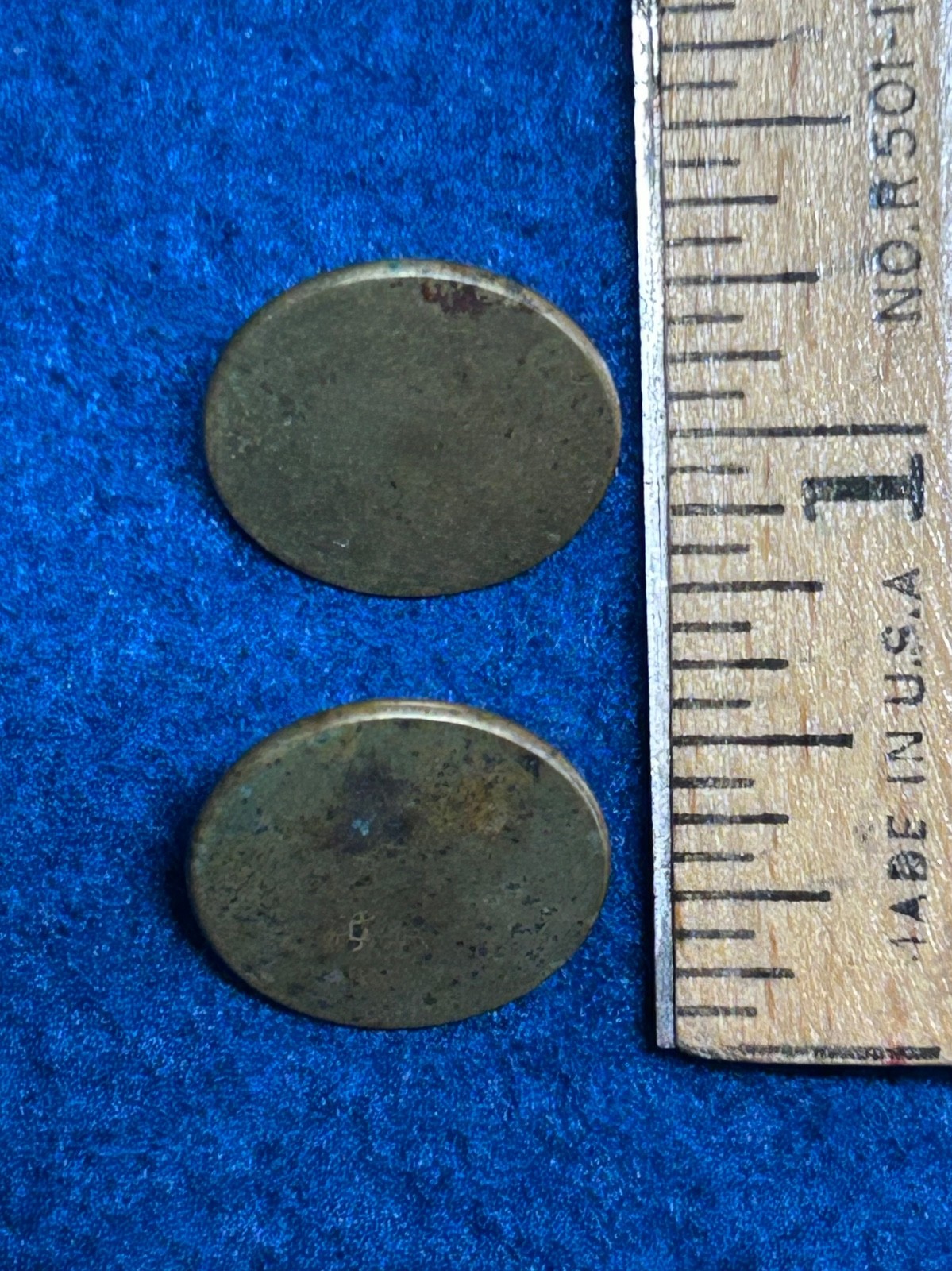 1800's Flat Buttons Lot of 6 Rich Orange Warranted and Others