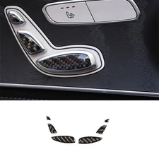 Carbon Fiber Seat Button Handle Cover Trim 6pcs For Mercedes-benz Glc 2016-2021