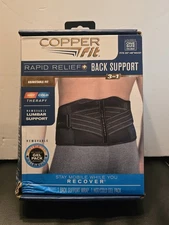 Copper Fit Rapid Relief 3-In-1 Hot/Cold Therapy Back Support One Size Adjustable