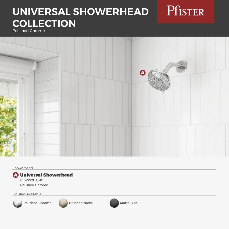 Universal Shower Head Shower Arm Not Included 5-Function 1.75 GPM Polished Ch... - Image 4 of 4
