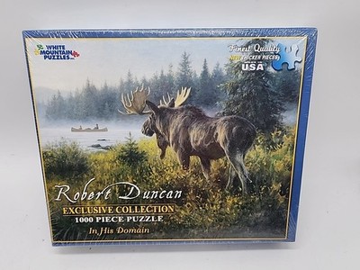 White Mountain Puzzles ''In His Domain'' Robert Duncan 1000 Piece Puzzle MOOSE