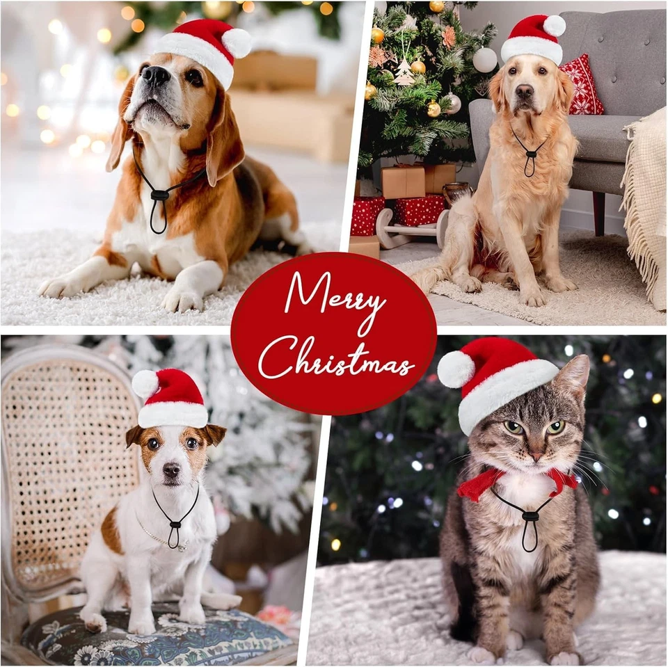 SANTA HAT FOR PETS DOG CAT CHRISTMAS HOLIDAY - Image 2 of 4