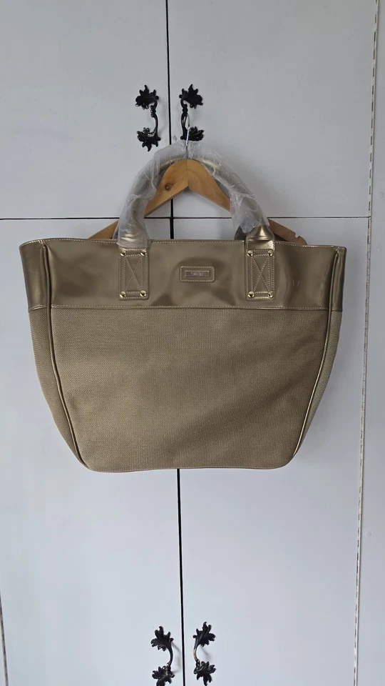 Versace Large Tote Bag Beach Bag Shopping Bag Gold New - Image 2 of 4