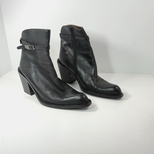 Angela Falconi EU 38 1/2 US 8 1/2 Ankle Boots Leather Inner Zip Made In Italy