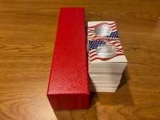 1) Coin Hold. Storage Box SING. ROW with 100 Am. Flag 2x2 Holders/Dime,Nick,Penn