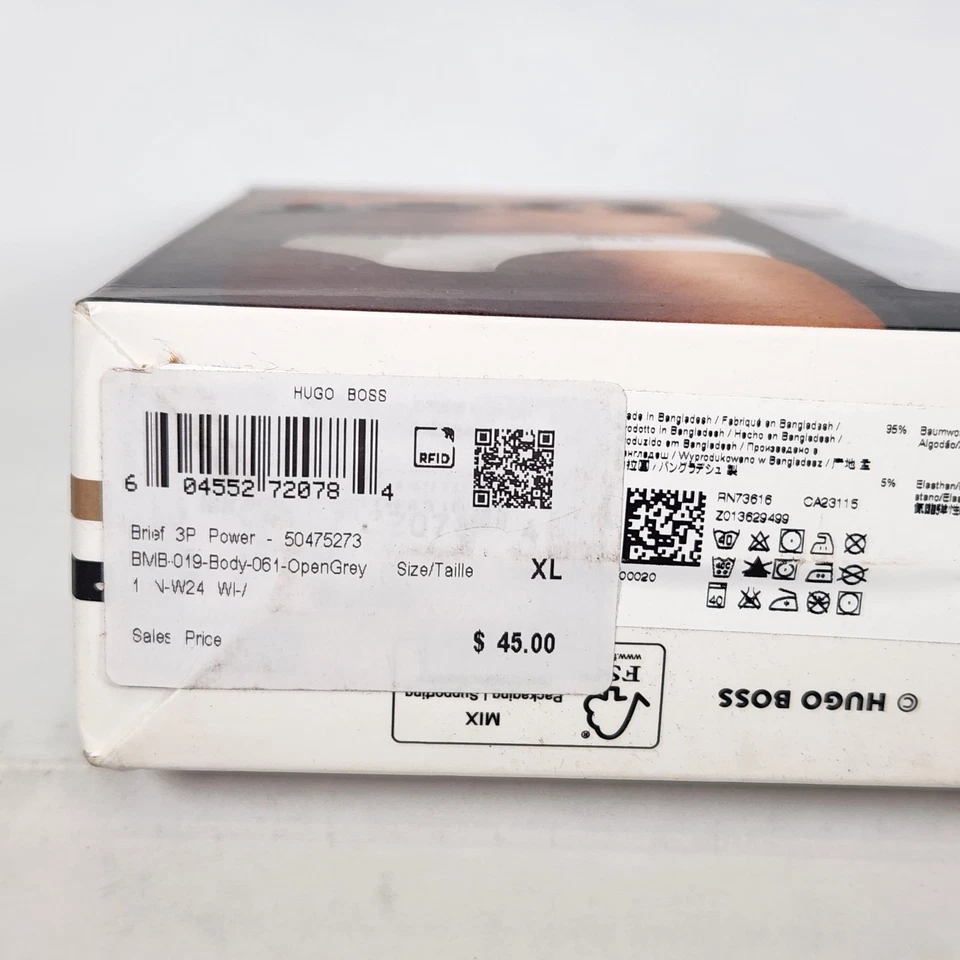 Size XL - 3pk BOSS Logo Waistband Power Mini / Brief - Cotton Stretch - Image 4 of 4