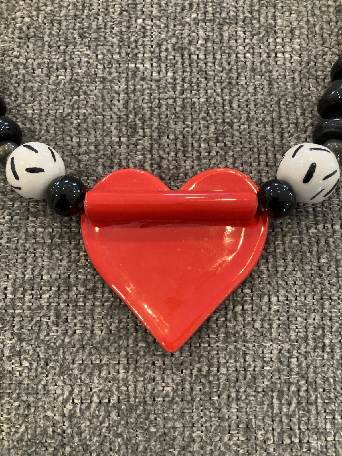 Ruby Z Candace Loheed Red Heart Statement Necklac… - image 6