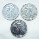Lot of 3 Walking Liberty Half Dollars 1941, 1943, 1944