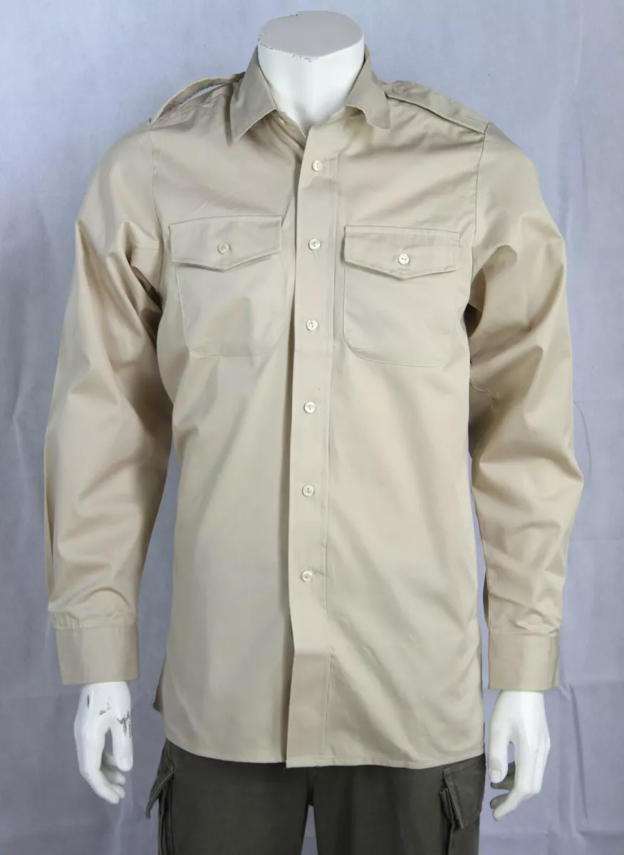 Pathfinder British Army Style Dress Shirt Fawn Long Sleeve Brand New Mens Boys