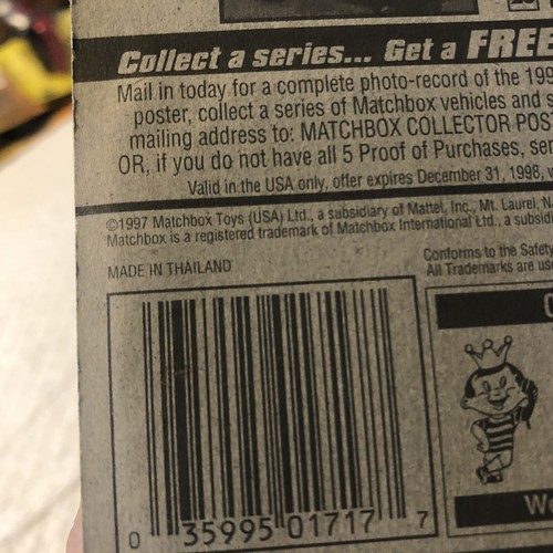 MatchBox 1997 VW Concept 1 Volkswagen BUG escarabajo MB17 Tailandia fundido a presión - Imagen 7 de 7