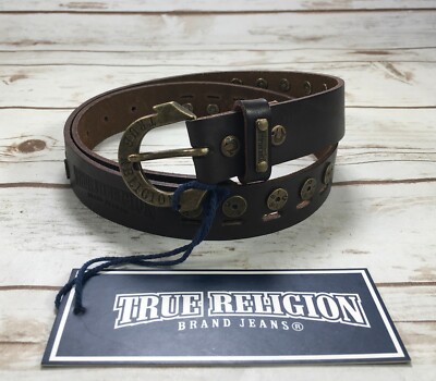True Religion Jeans Belt Leather Horseshoe Buckle Women display picture 3
