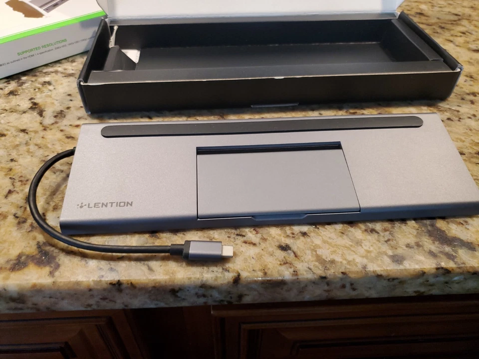 USB C Docking Station with 100W PD HDMI/DP VGA Ethernet Card Reader Aux Adapter - Image 3 of 4