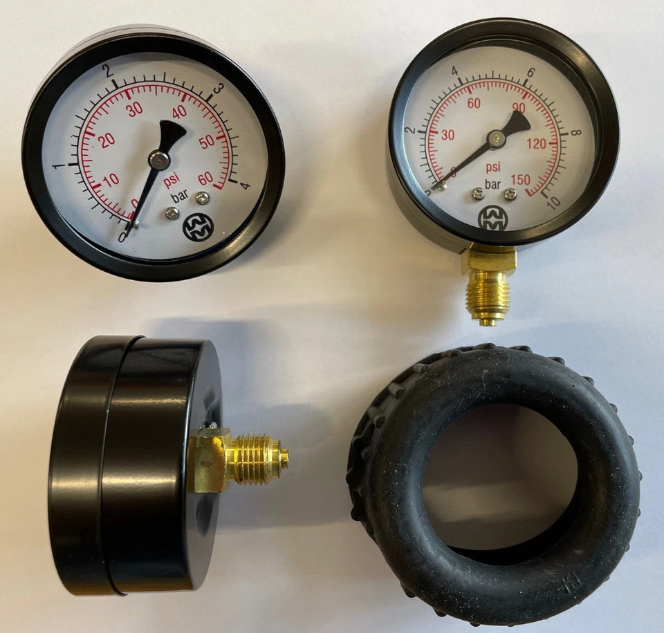 Manometer Wasser Druckluft Druckluftmanometer Druck 0-4 6 10 bar 1/4" Pneumatik - Bild 3 von 4