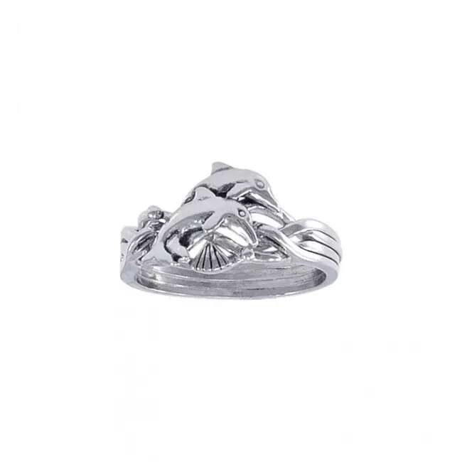 Dolphin puzzle ring sale