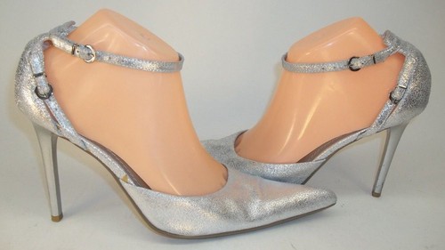 Steve Madden BLAZZE donna US 8M pelle argento cinturino alla caviglia tacco a punta - Foto 3 di 9