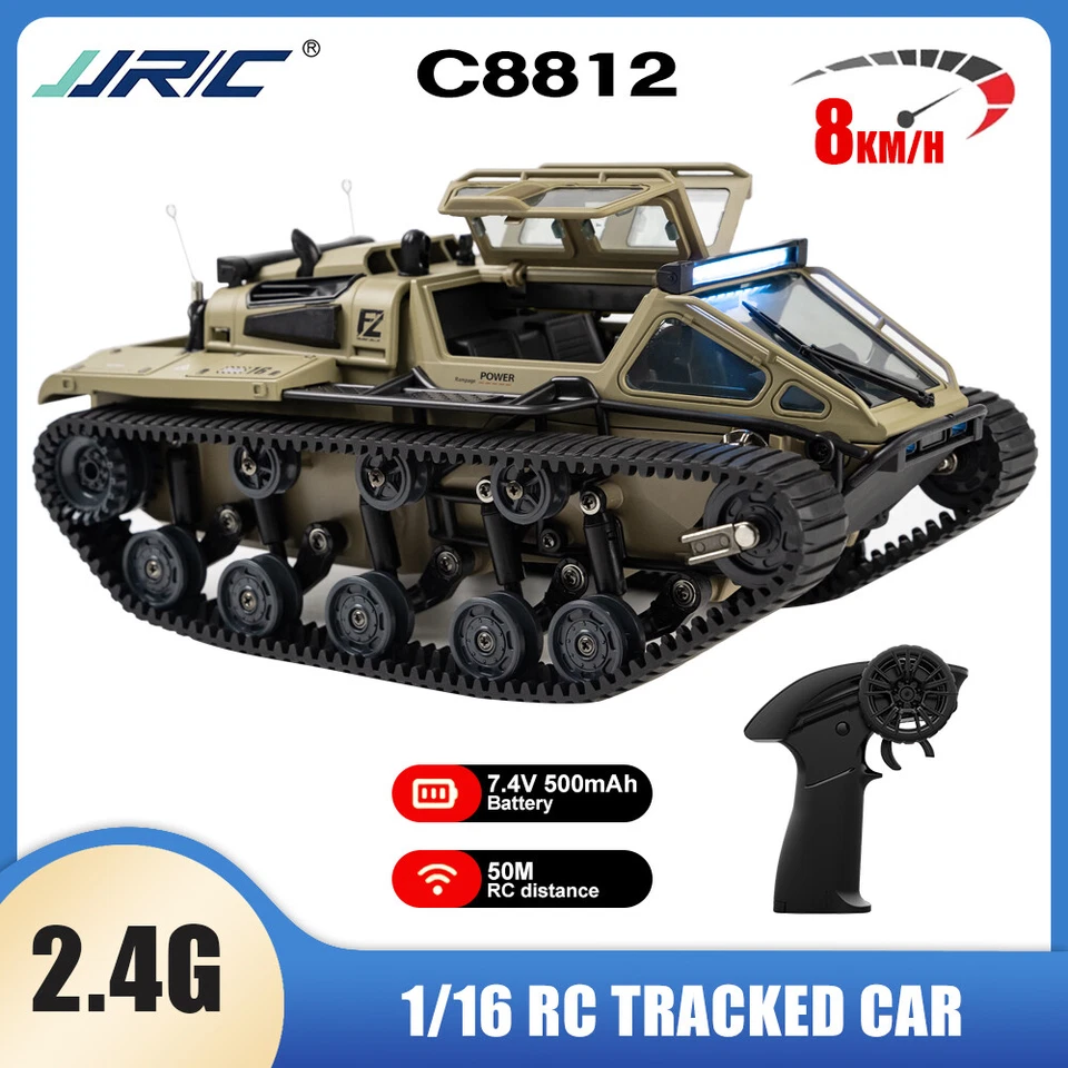 JJRC C8812 1/16 Drift Crawler Vehicle 360° Rotation Light RC Tracked Car - Image 4 of 4