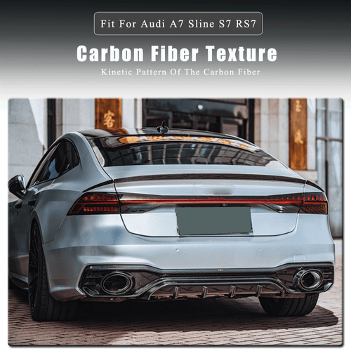 For Audi A7 / Sline/ S7 RS7 Sportback Carbon Fiber Rear Trunk Spoiler Wing Lip  - Foto 2 di 12