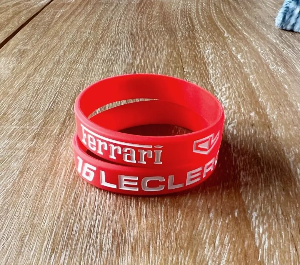 Charles Leclerc F1 Driver Inspired Rubber Wristband Ferrari Motorsport Bracelet