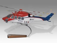 AgustaWestland AW139 Queensland Government Rescue Desk Wood Model Small 1/72
