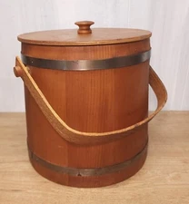 VTG Large Putney Basket Ville Vermont Wood Sugar Bucket Barrel Storage Pail 