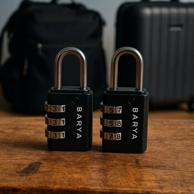BARYA Mini 2x Zahlenschloss 3 Stellig Vorhängeschloss Wetterfest Schloss Zahlencode