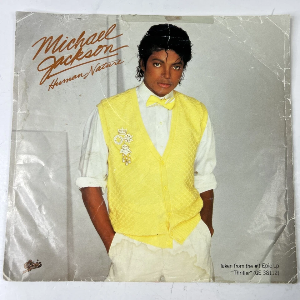 Michael Jackson Human Nature Thriller Album 45 Record 7" Vinyl Picture Sleeve - Image 2 of 4