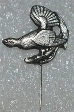 Hunting Pheasant vintage 70s hat lapel cast metal pin badge Fasan Anstecknadel