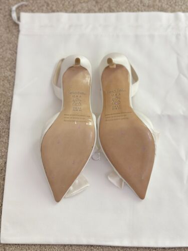 Bella Belle- 'Reese' Pointed Toe Wedding Slingback Heels with Bow - Picture 6 of 9